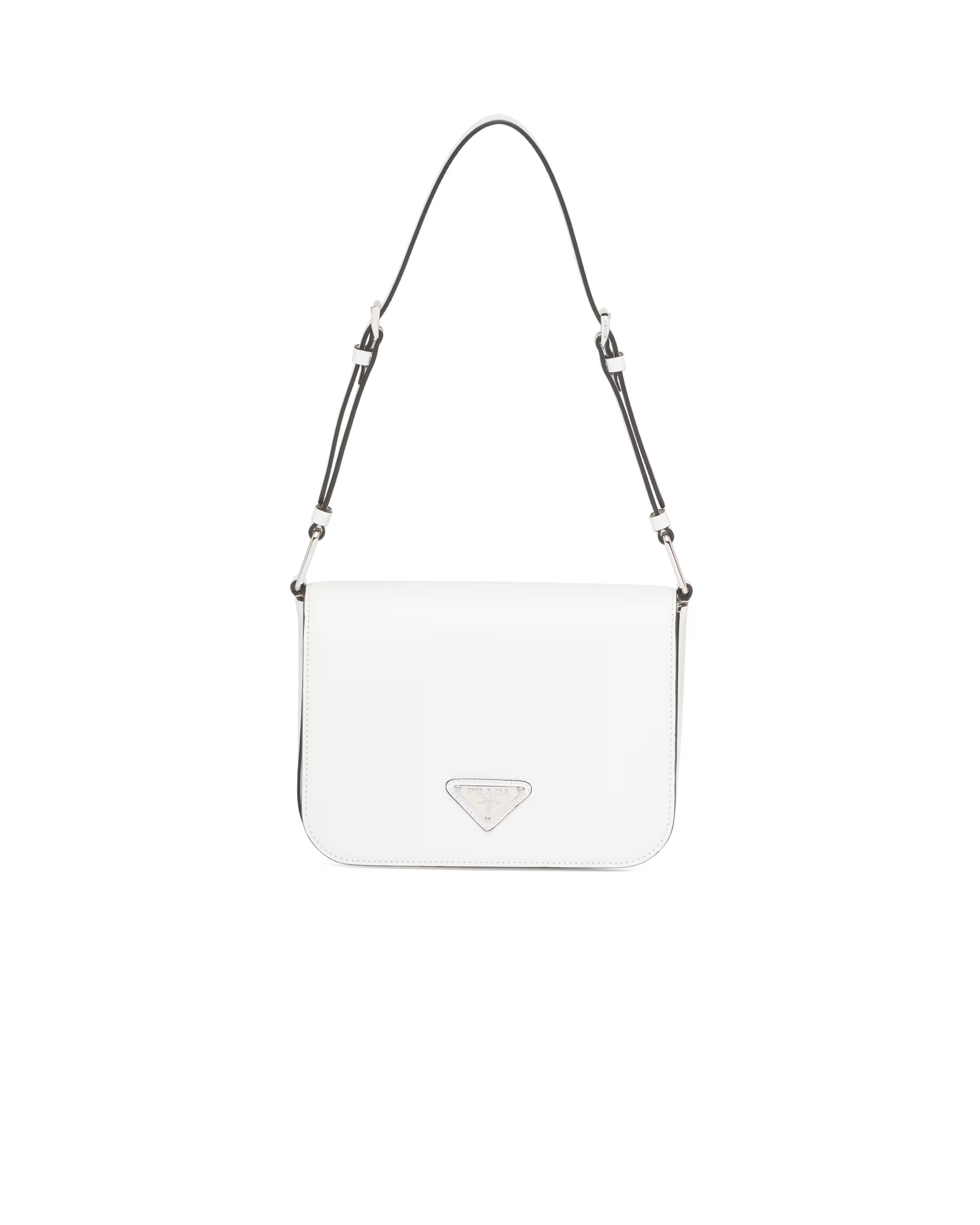 Brushed leather shoulder bag | Prada Spa US