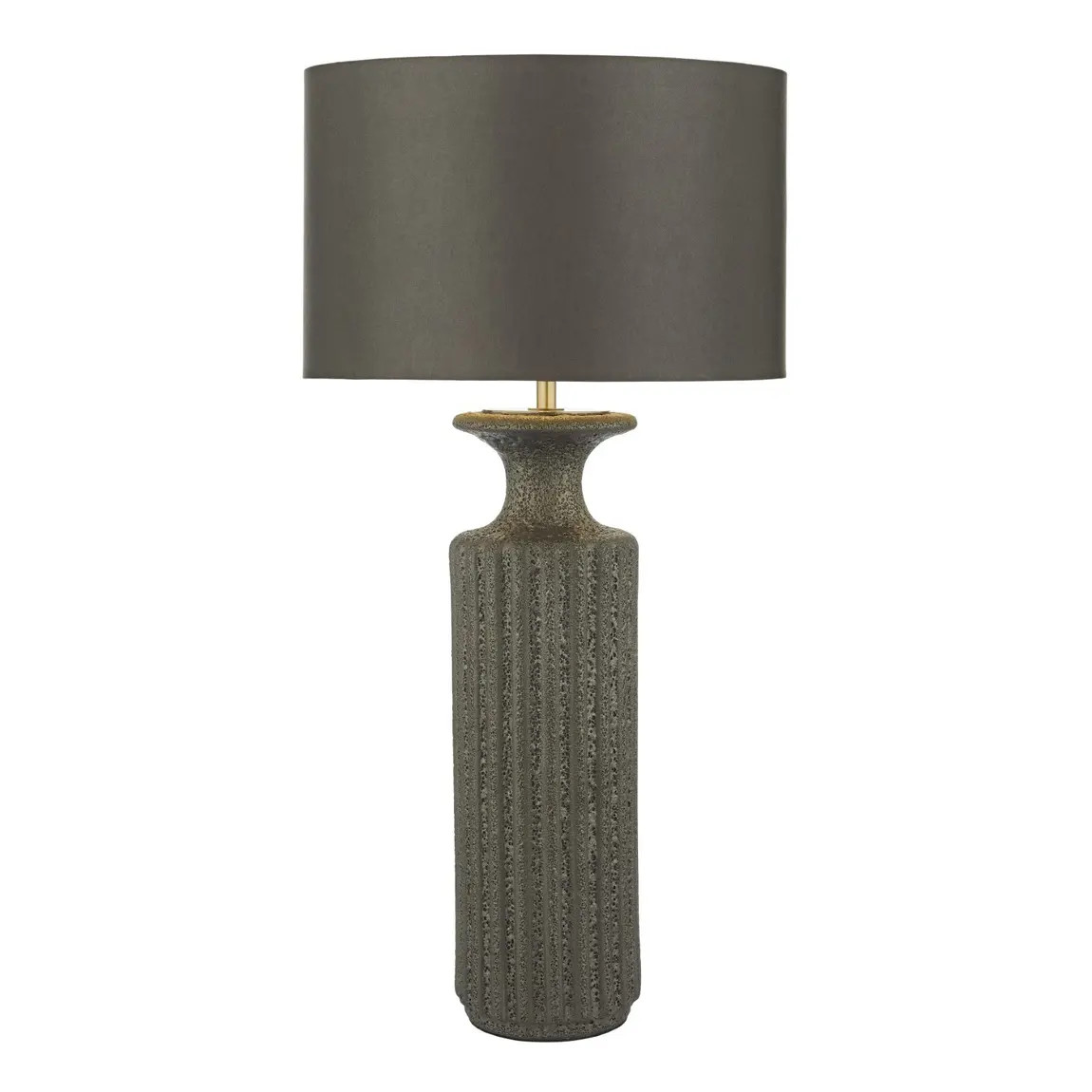 Dugan Table Lamp Black Volcanic Glaze With Shade | BrandAlley