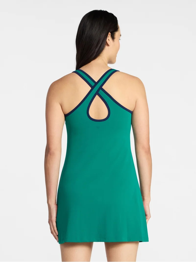 Avia Women's Criss Cross Back Piped Trim Active Dress, Sizes XS-4X | Walmart (US)