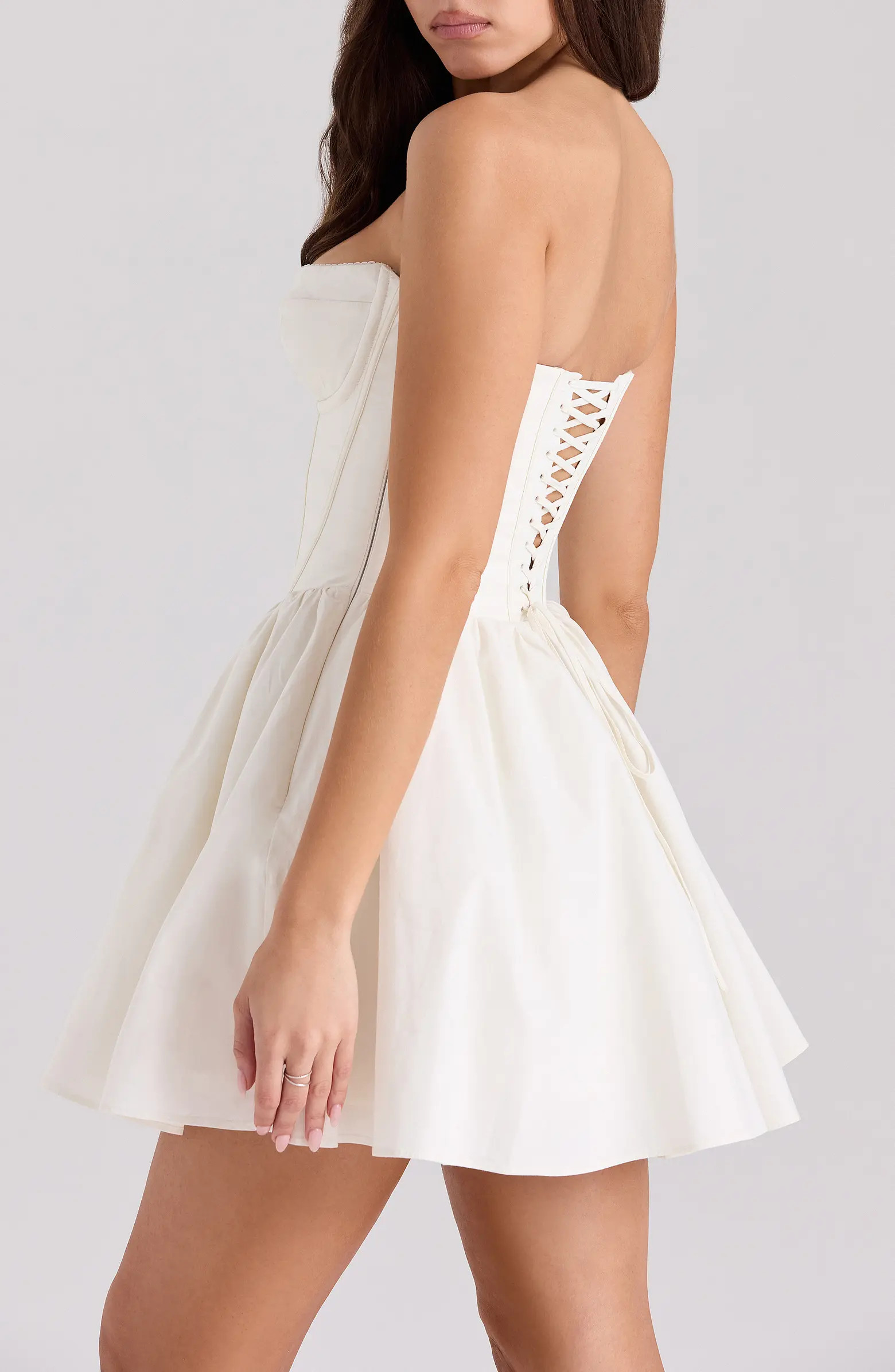 Kristiana Strapless Stretch Cotton Cocktail Minidress | Nordstrom