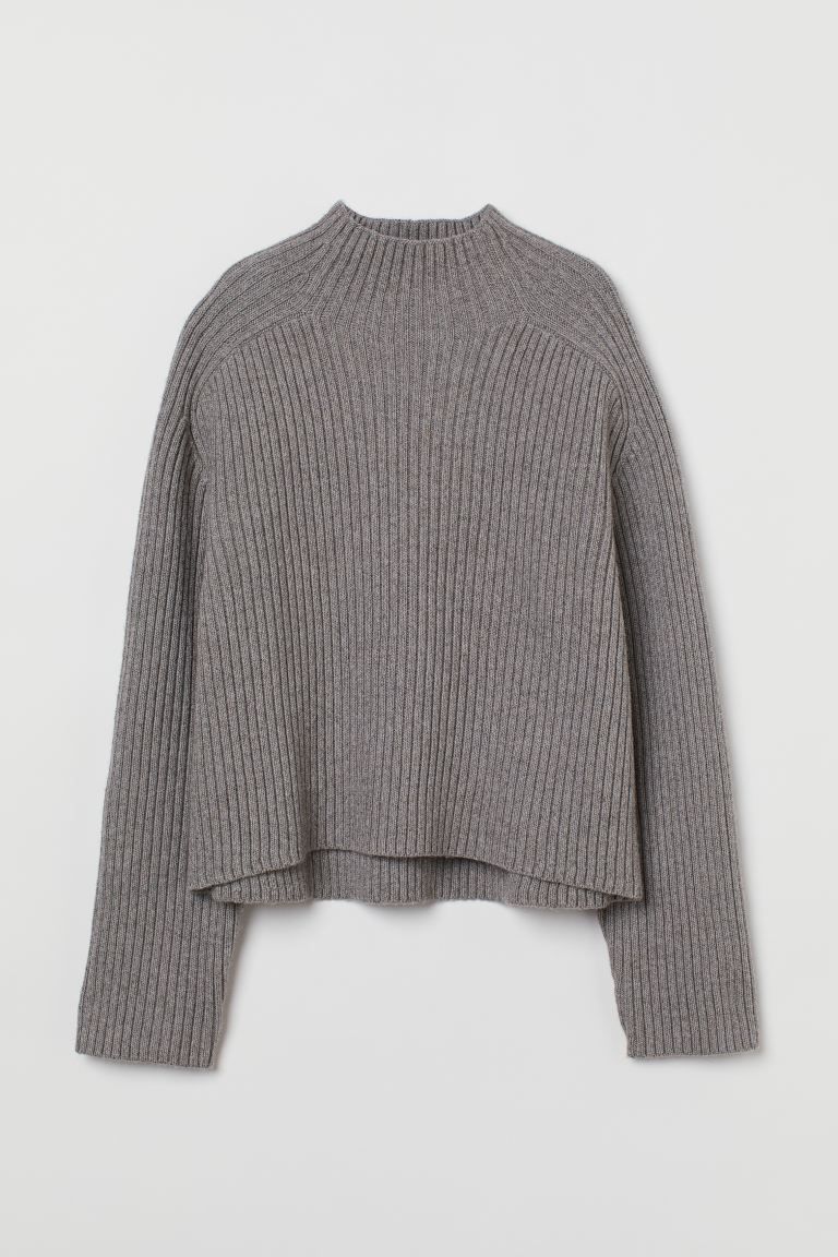 Ribbed Mock Turtleneck Sweater | H&M (US)