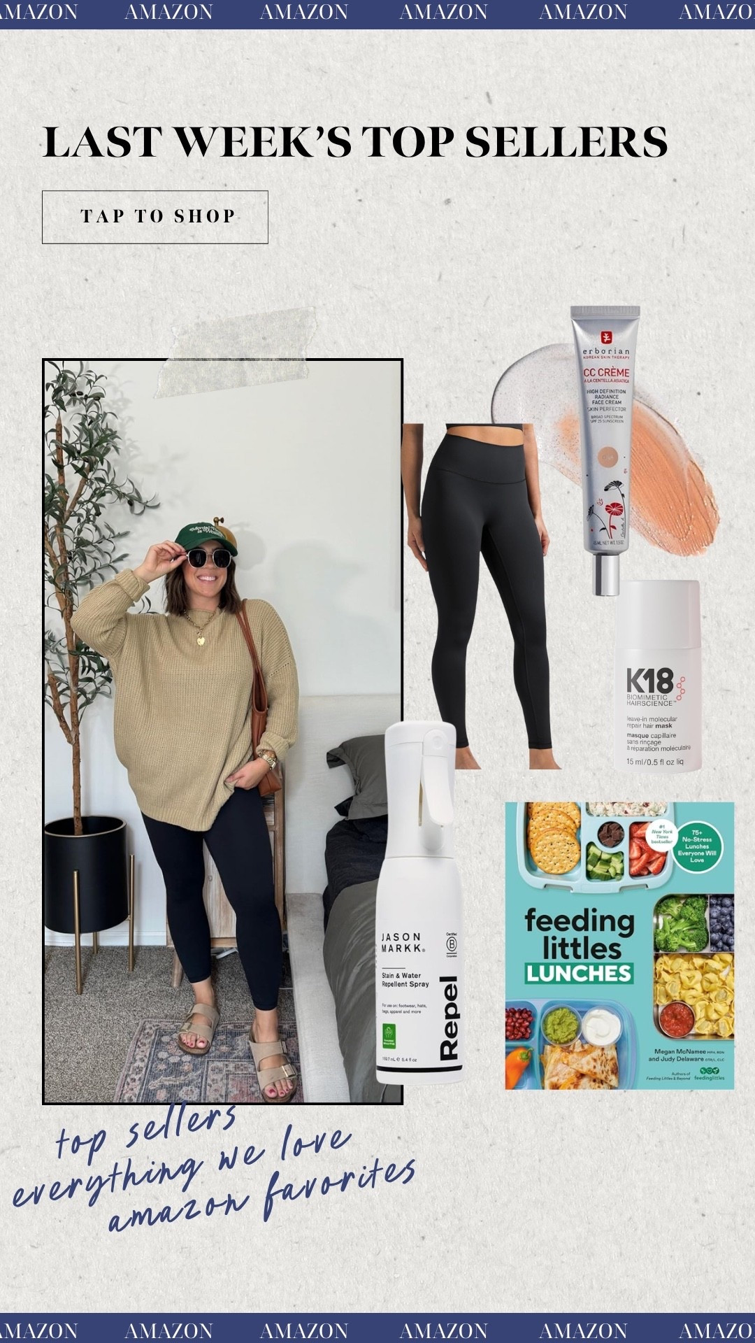 Last week top Amazon sellers
My favorite no seam smoothing Amazon leggings almost identical to lululemon 
Cc cream, dry shampoo
Shoe protector and lunch ideas for back to school

#LTKSeasonal #LTKMidsize #LTKmomlife
