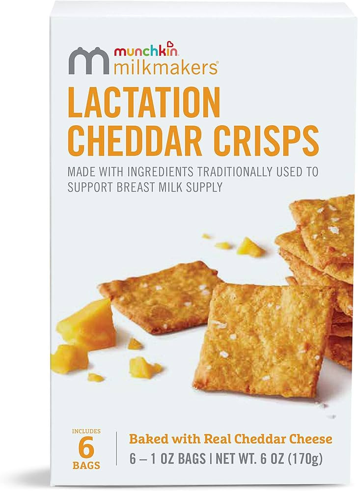 Munchkin® Milkmakers® Lactation Cheddar Crisps for Breastfeeding Moms with Oats and Flax, 6 Cou... | Amazon (US)