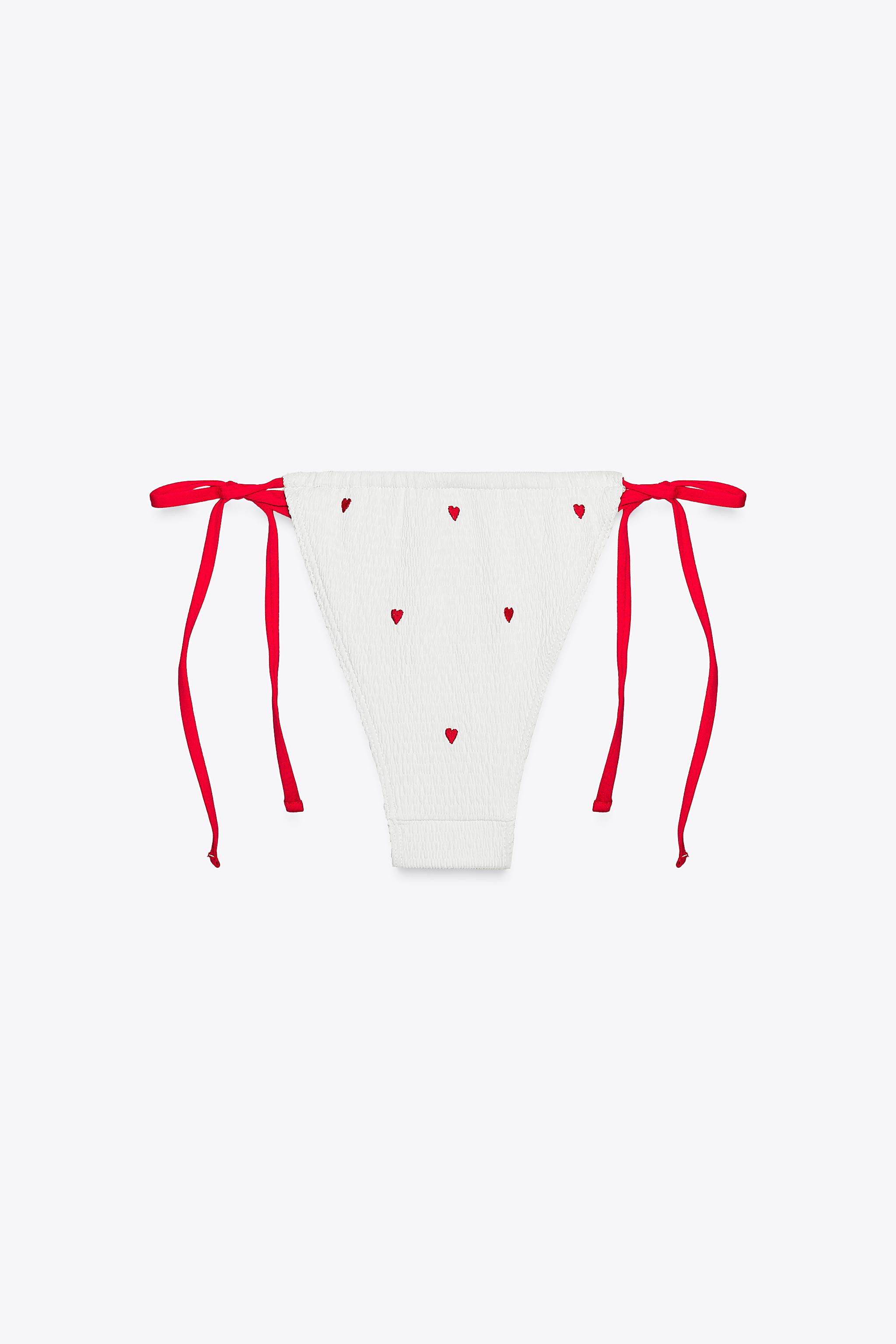 EMBROIDERED ELASTICATED BIKINI BOTTOMS | Zara UK