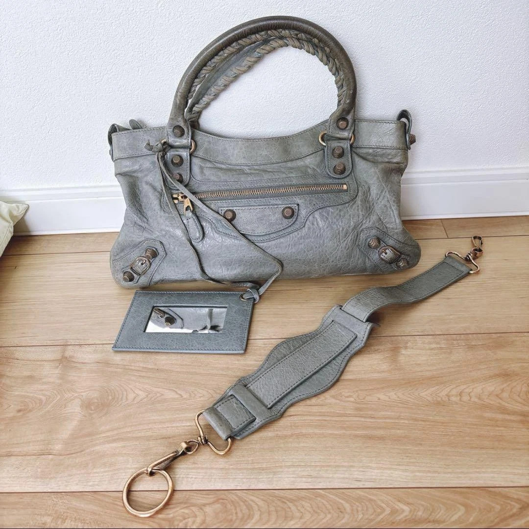 Balenciaga The First Handbag Shoulder Bag Leather Light Blue 103208 Rare NNNt24 | eBay AU