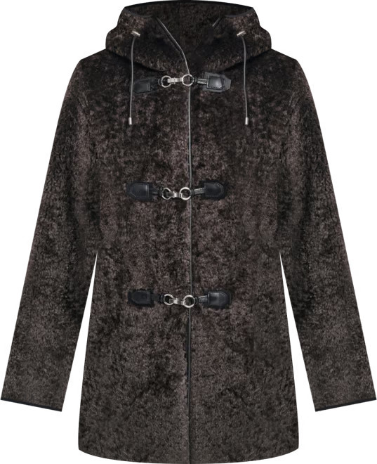 Women's Shearling Hooded Toggle Coat | Macy's