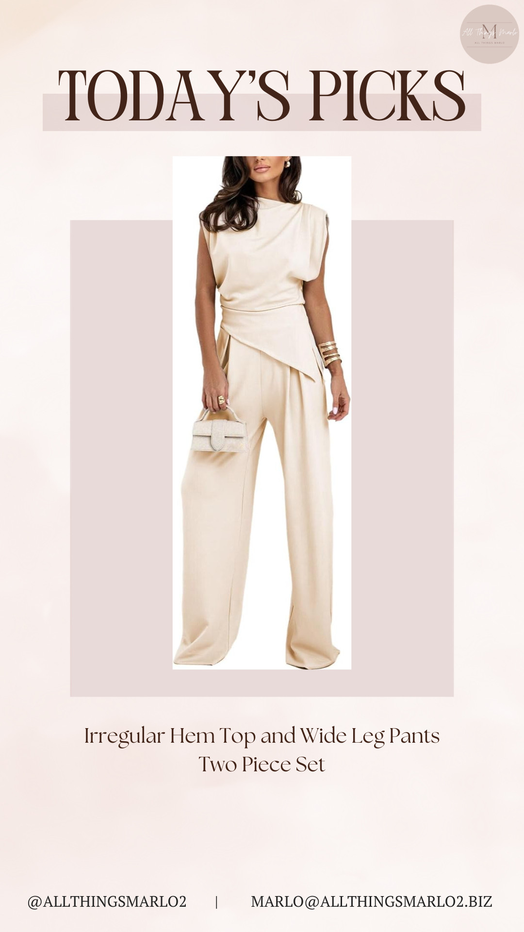 Irregular Hem Top and Wide Leg Pants Two Piece Set 

 #LTKSeasonal #LTKWorkwear #LTKTravel