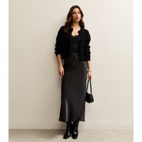Women's Tall Black Satin Midi Skirt New Look | New Look (UK)