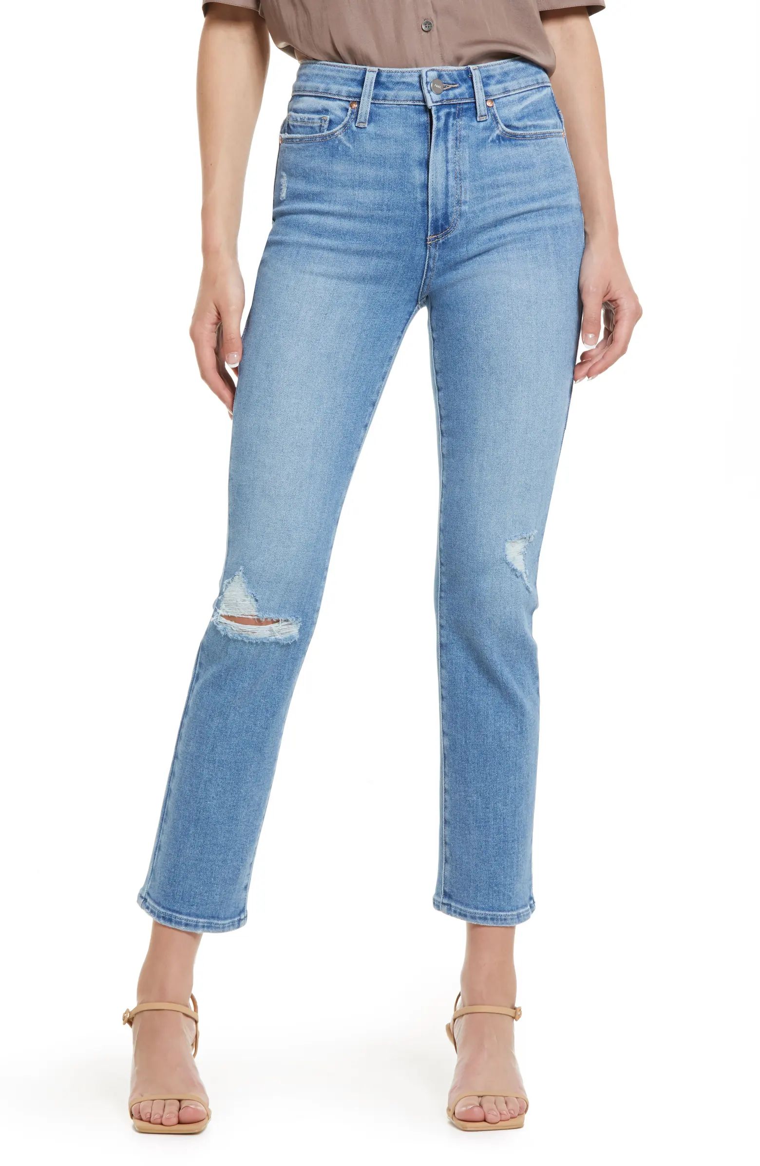 Cindy Ripped Straight Leg Jeans | Nordstrom