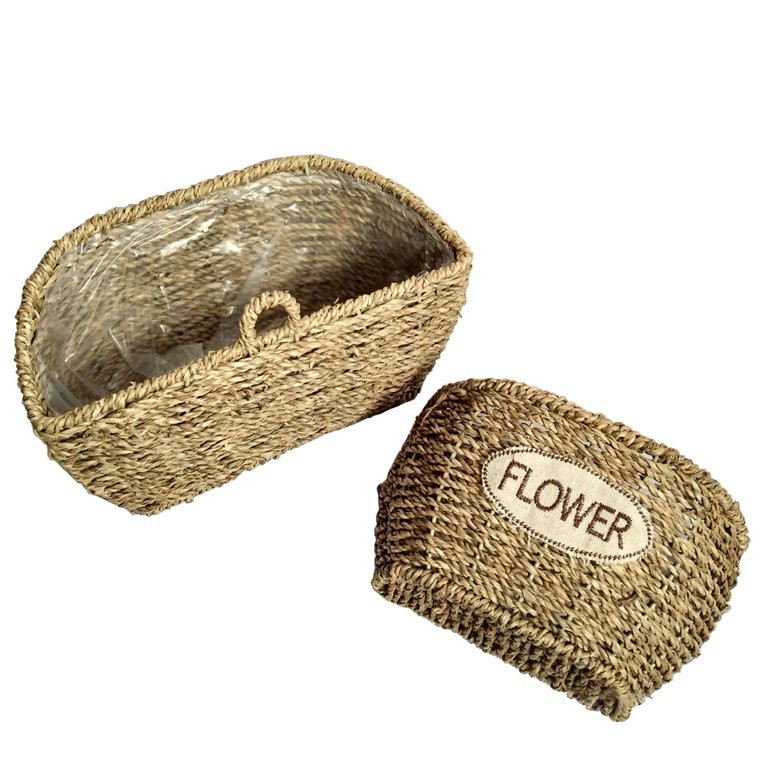 Wall Hanging Vase Flower Pot Flower Basket Seaweed Woven Rattan Basket | Walmart (US)