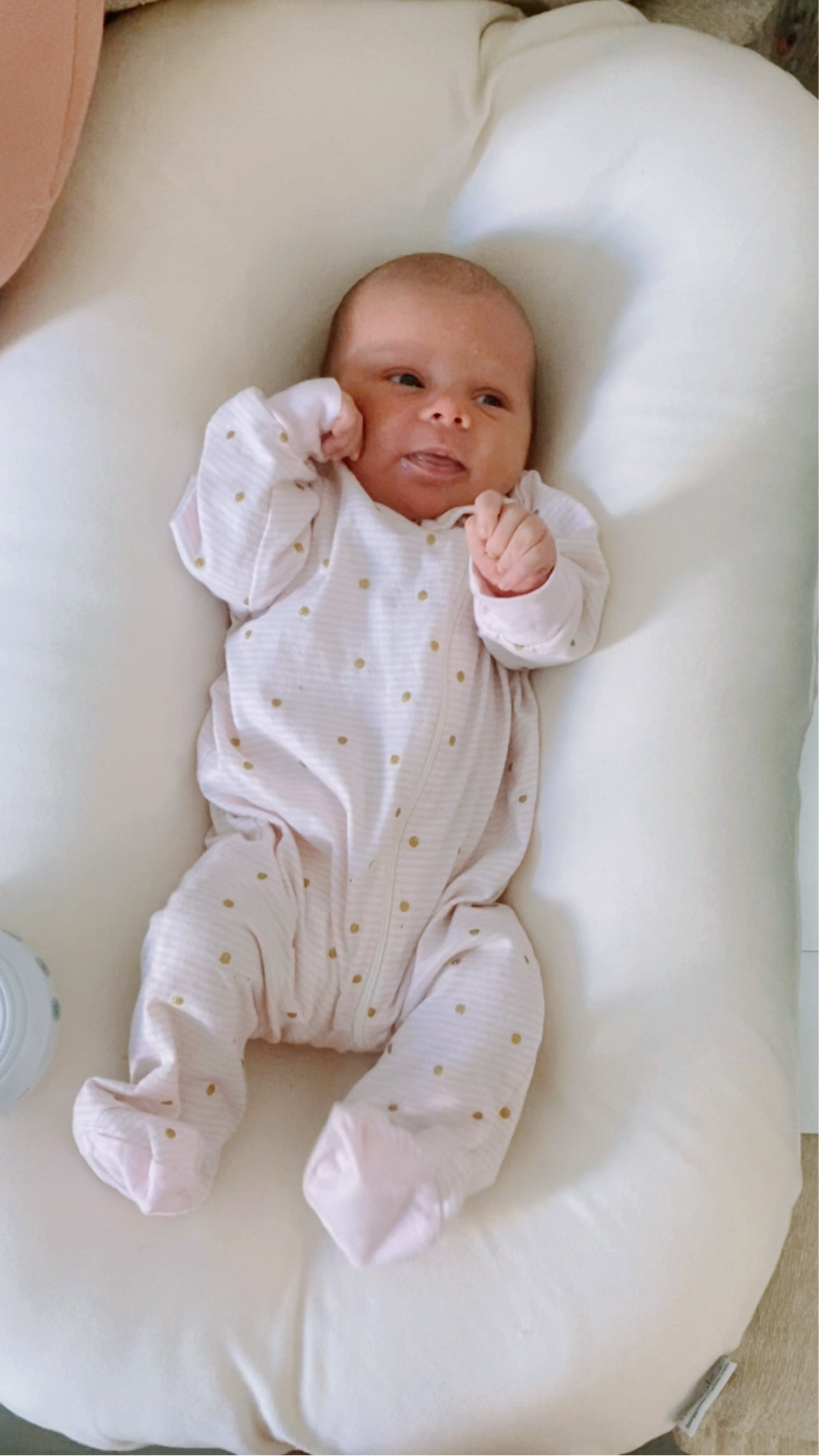 baby wynter days old in her snuggle me lounger 🥹💕

#LTKBump #LTKBaby #LTKFamily