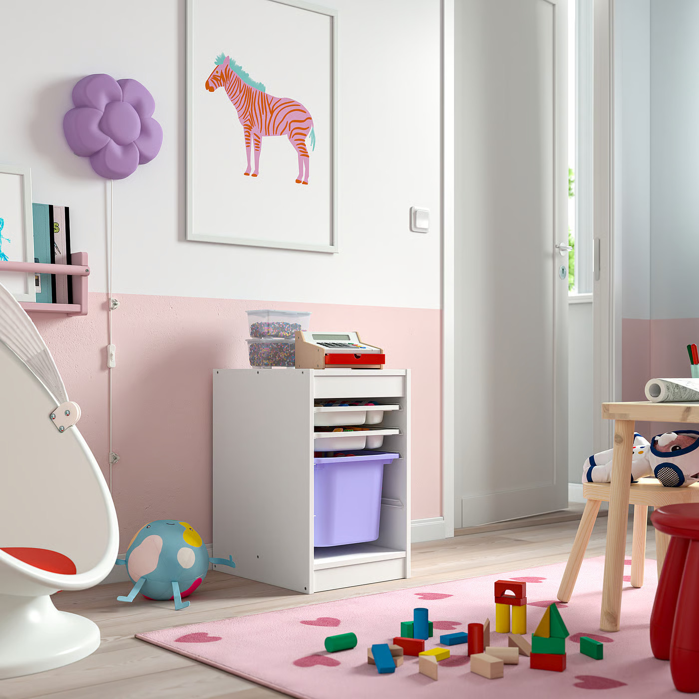 IKEA TROFAST storage combination with box/trays, white white/lilac, 13 3/8x17 3/8x22 | IKEA US