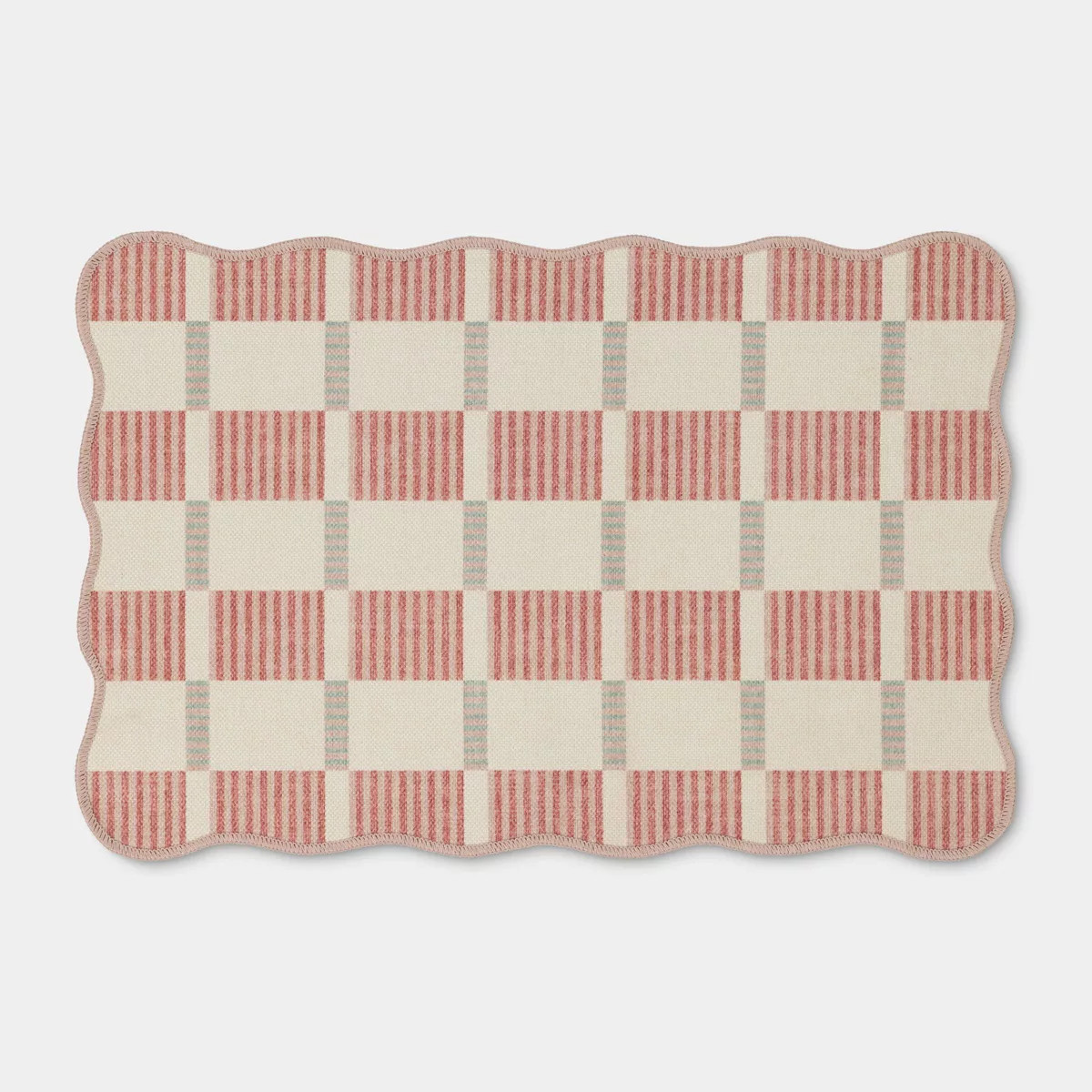 2'x3' Scalloped Dorm Scatter Accent Rug Pink/Blue/Ivory - Threshold\u2122 | Target