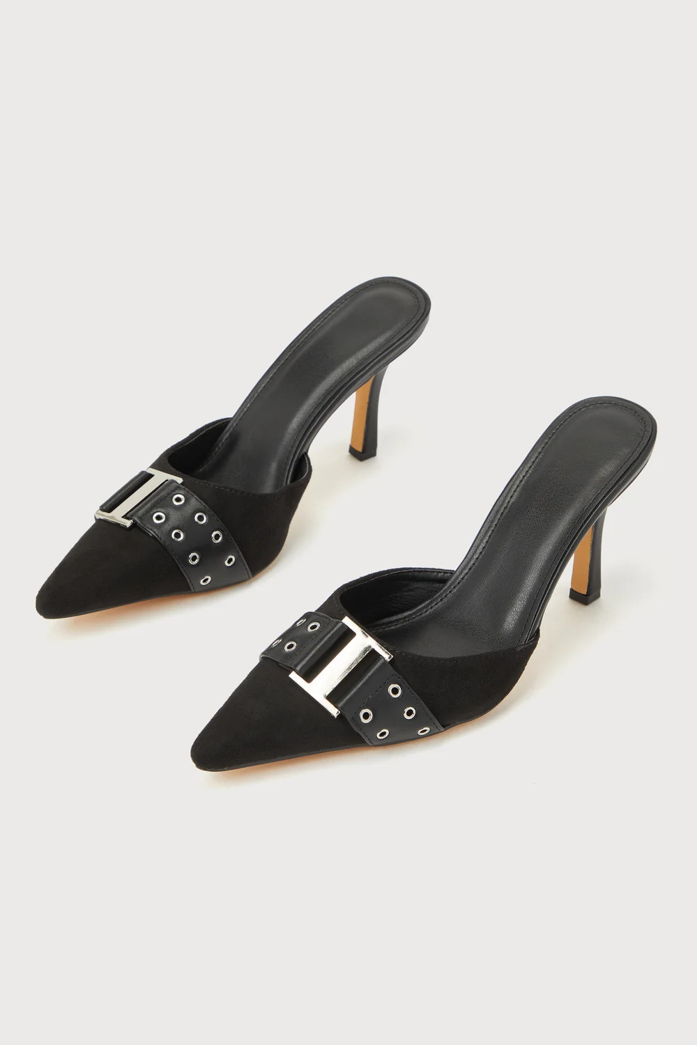 Kaylani Black Suede Pointed-Toe Mule Pumps | Lulus