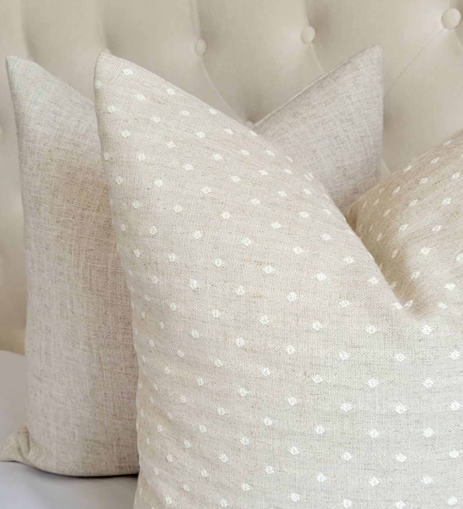 Neutral Decor Pillow Cover, Textural Ivory Dot Beige Pillow, 20x20 Organic Look Pillow, High End ... | Etsy (US)