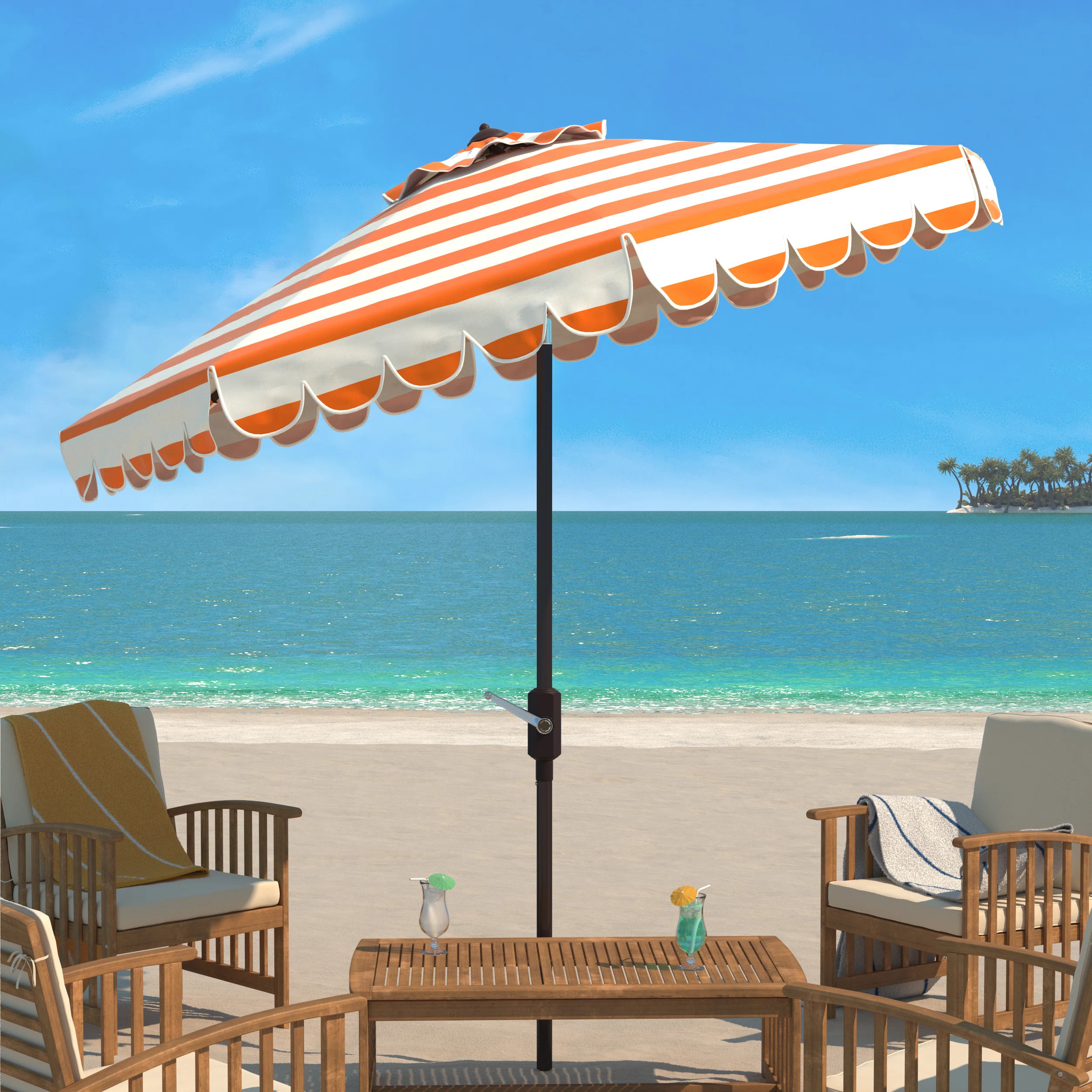 Arlmont & Co. Natalee Tilt Market Umbrella & Reviews | Wayfair | Wayfair North America