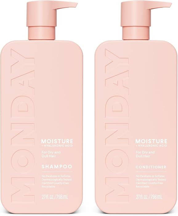 MONDAY HAIRCARE Moisture Shampoo + Conditioner Bathroom Set (2 Count) 27 oz Each for Dry, Coarse,... | Amazon (US)