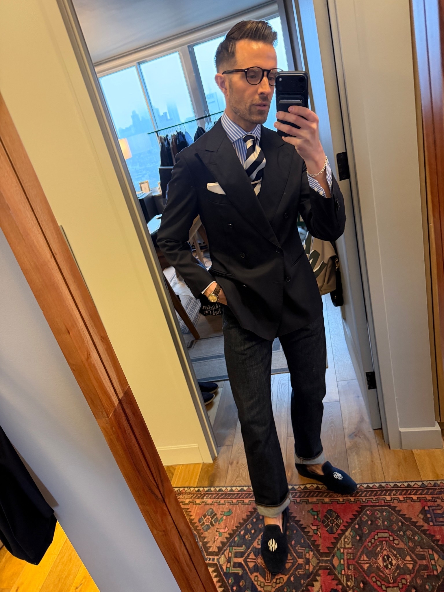 When in doubt… blazer, stripes, and dark denim!

#LTKootd #LTKMens #LTKgrwm