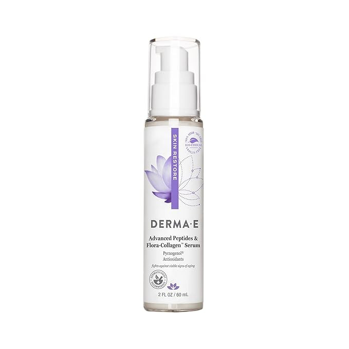 DERMA E Advanced Peptides and Vegan Flora-Collagen Serum – Double Action Collagen Face Cream wi... | Amazon (US)