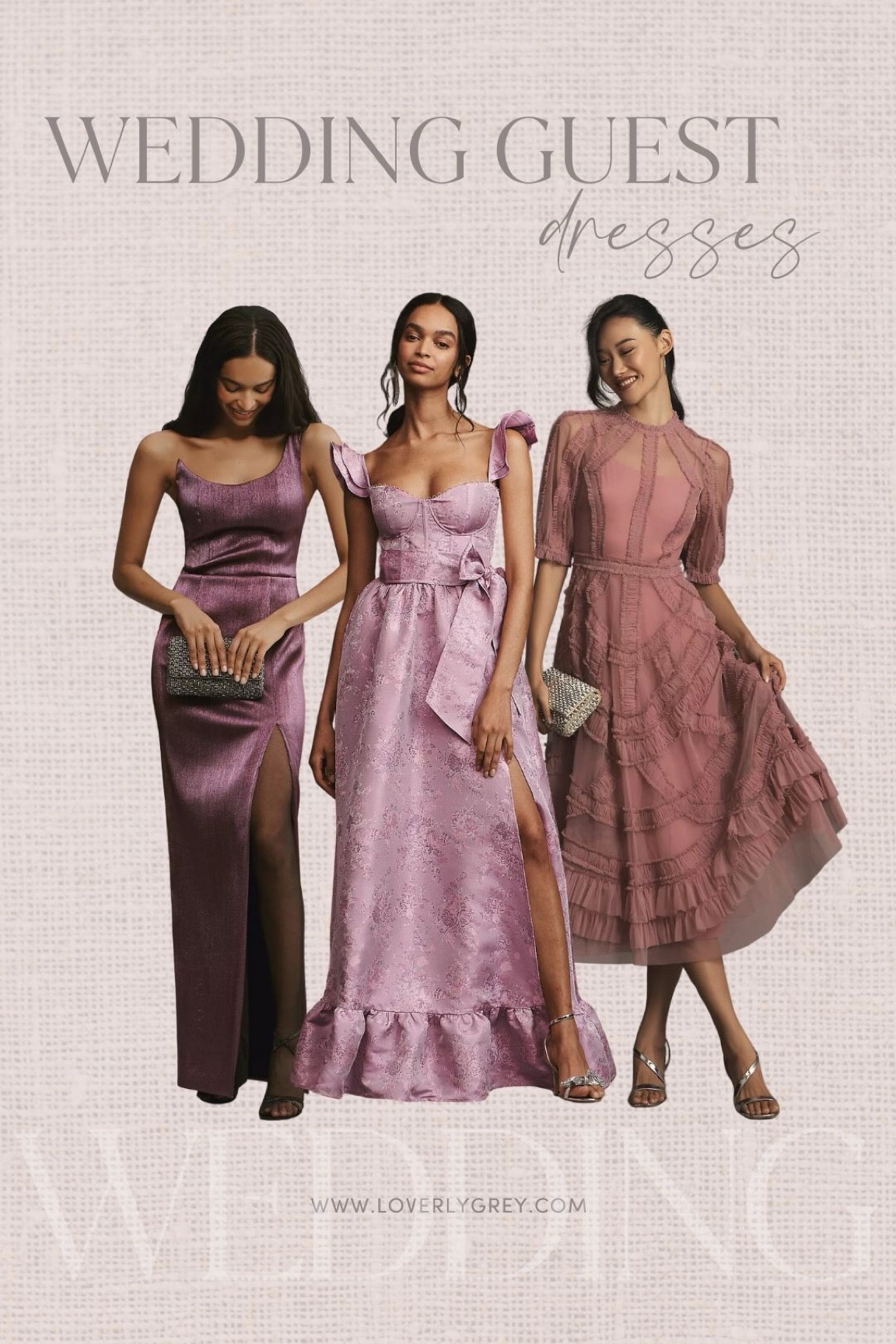 Loverly Grey wedding guest dresses. I love this bow detail dress for spring! 

#LTKSeasonal #LTKstyletip #LTKwedding