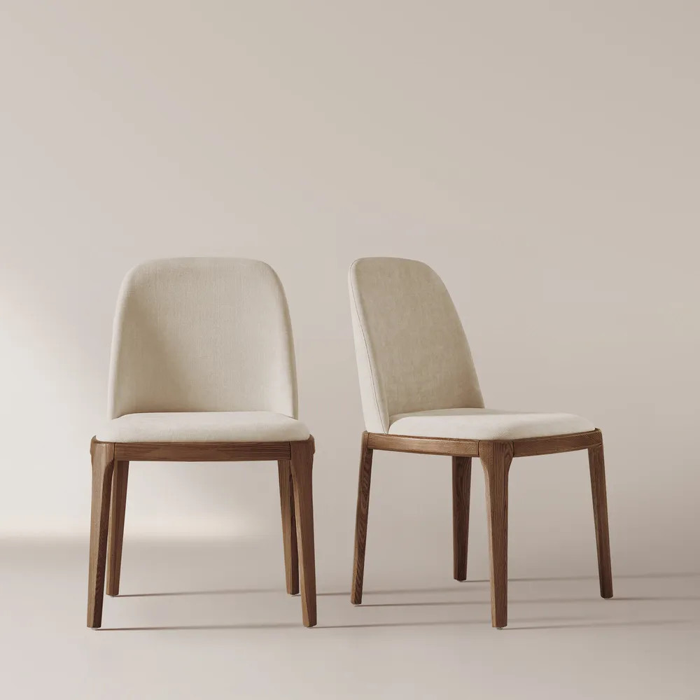Dorian Cotton Linen Dining Chairs (Set of 2) | Hernest