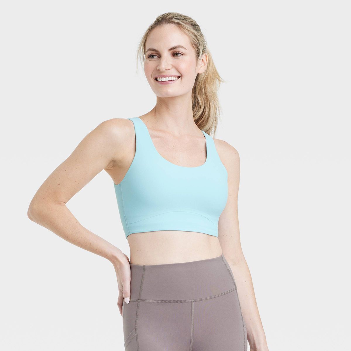 Women's Everyday Soft Medium Support Longline Sports Bra - All In Motion™ Blue XS | Target
