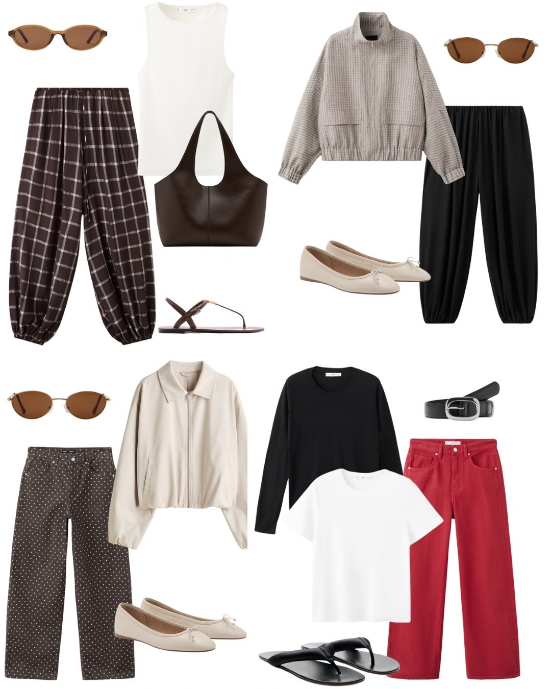 Four outfits from Mango