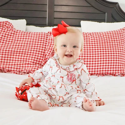 Bow Lattice White Ruffle Sleeper | Classic Whimsy