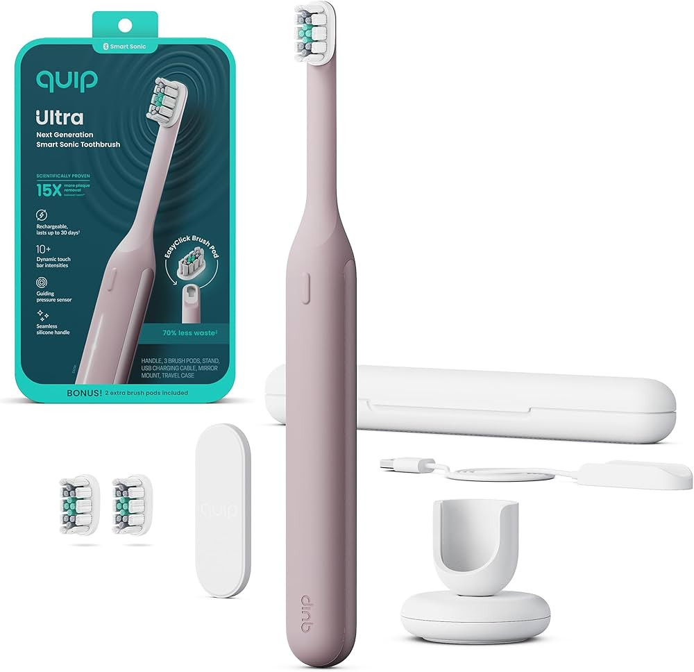 Quip Ultra Next Generation Smart Toothbrush - Timed Electric Toothbrush with Case - Replaceable B... | Amazon (US)