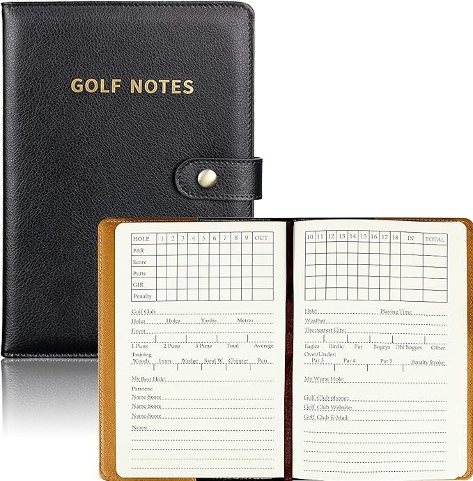 KOFULL Golf Scorecard Holder with 200 Pages, Leather Golf Notebook Log Journal, Golf Scorecard Ya... | Amazon (US)