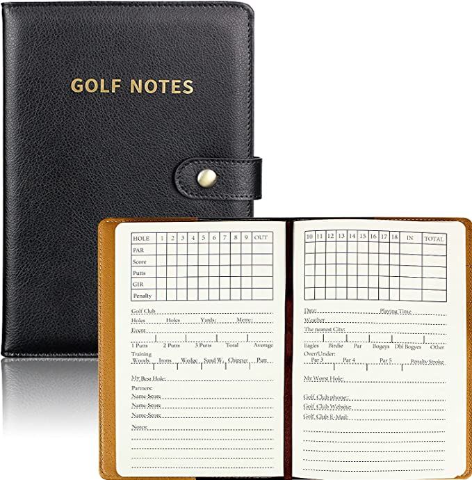 KOFULL Golf Scorecard Holder with 200 Pages, Leather Golf Notebook Log Journal, Golf Scorecard Ya... | Amazon (US)