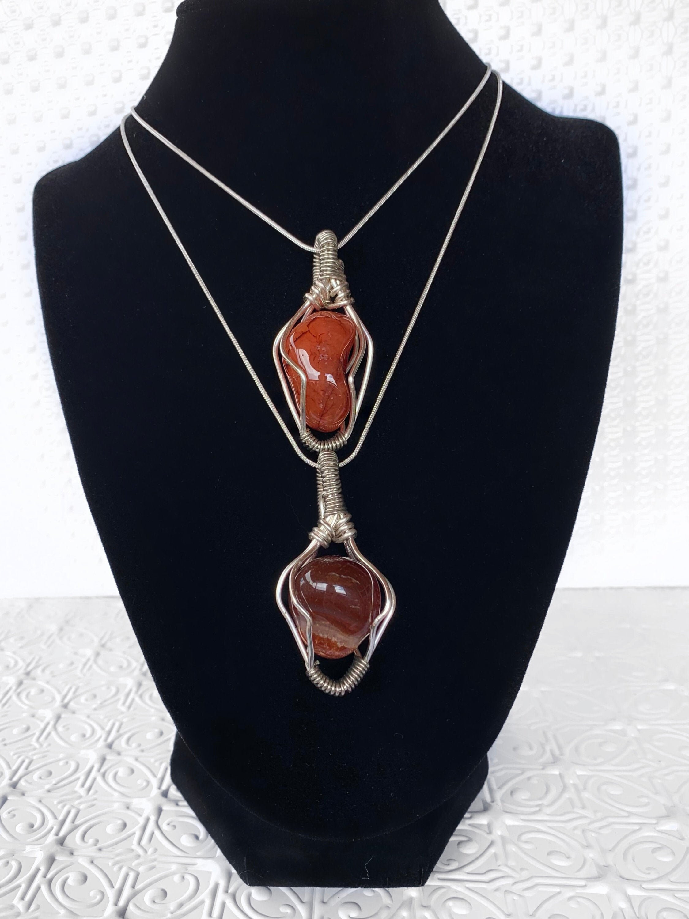 Carnelian stone wire wrapped (chain sold separately) | Etsy (US)