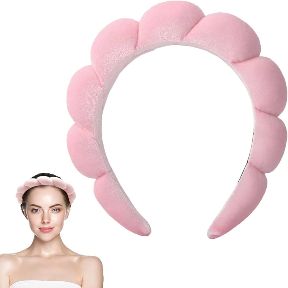 TULOBI Spa Headband - Soft Skincare Makeup Headband, Velour Puffy Headband for Washing Face, Make... | Amazon (US)