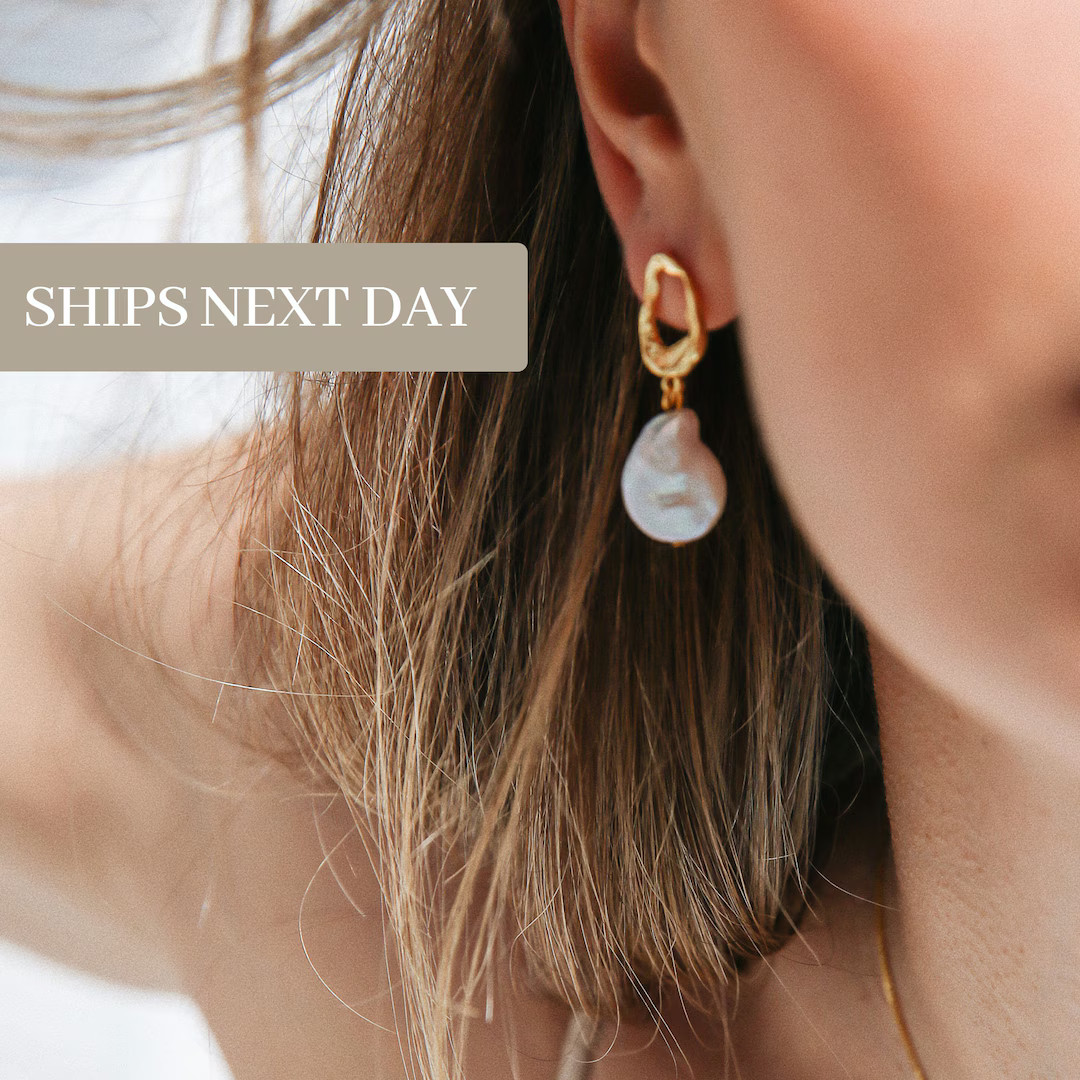 Pearl Earrings by Art and Crafts Jewelry ,coin Pearl Earrings , Vintage Style Earrings , Pearl Je... | Etsy (US)