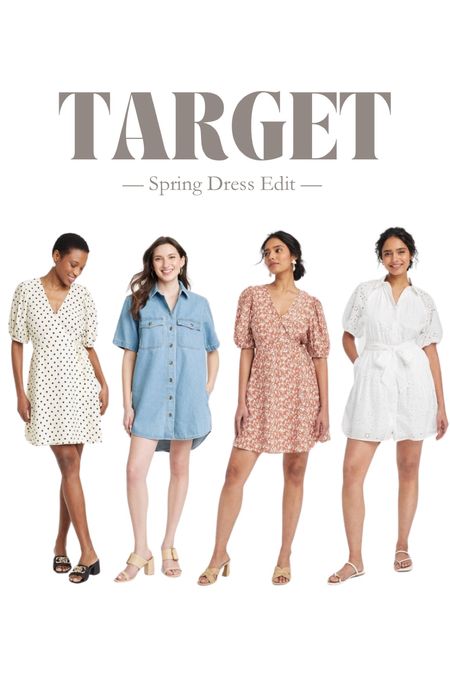 🤍 TARGET SPRING DRESS EDIT 🤍

✨DENIM: M / went up 1 size for length and more boho fit 
✨EYELET: XS / that’s all they had in store / but would do your normal size
✨POLKA DOT: small // order normal size 

My measurements: 5’5” / 125lb / size: 4

#LTKfindsunder50 #LTKstyletip #LTKparties