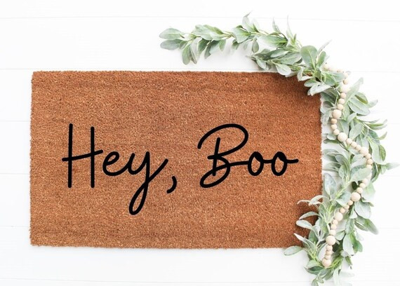 Hey, Boo Doormat - Fall Doormat - Halloween Doormat - Halloween - Home Decor - Custom Doormat - F... | Etsy (US)