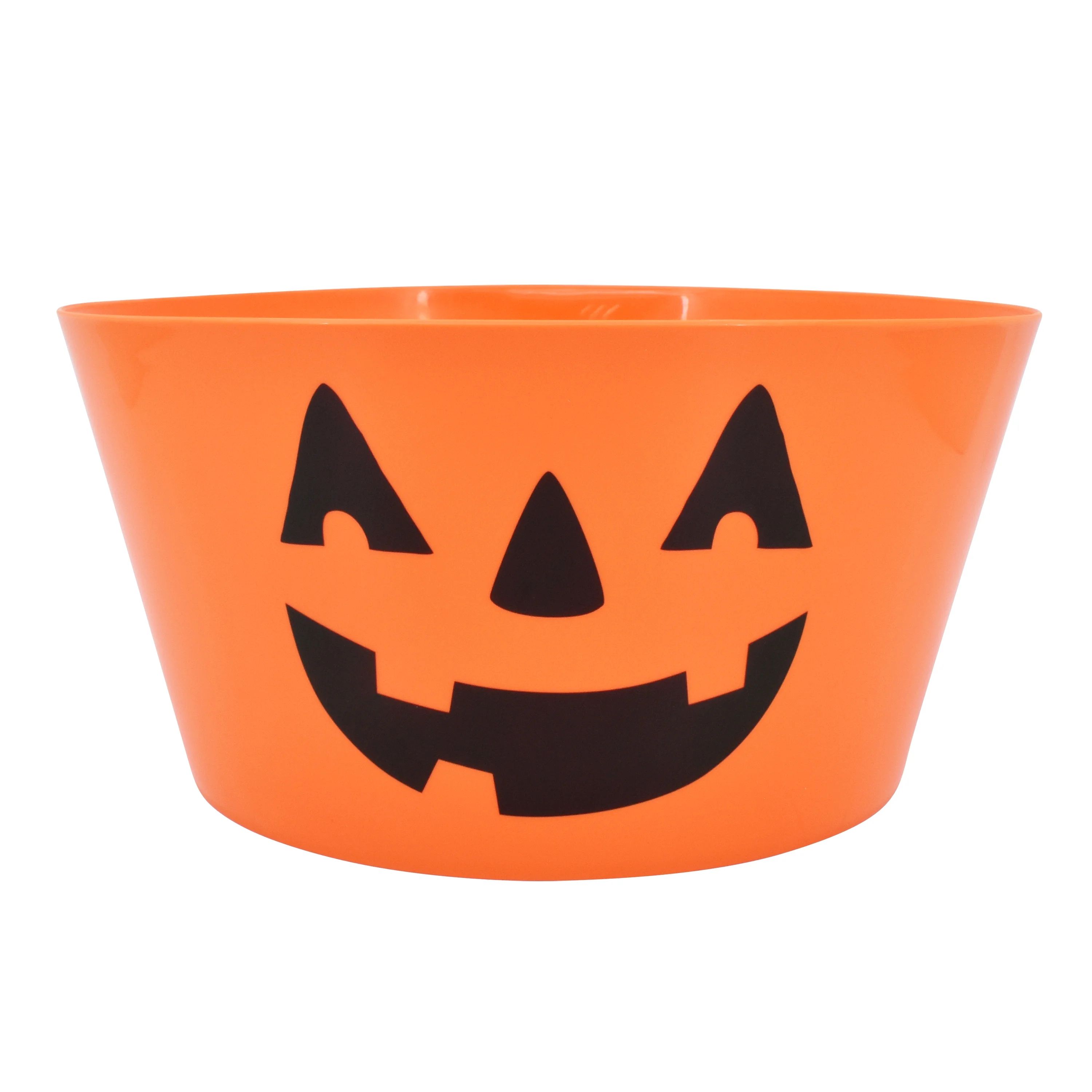 Way To Celebrate Halloween Plastic Bowl, Orange, 11 x 5.5 Inch | Walmart (US)