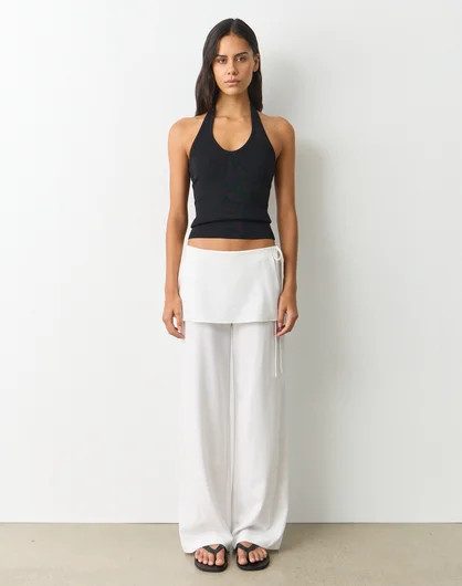 Tie Detail Tailored Skirt Pant | Glassons (Australia)