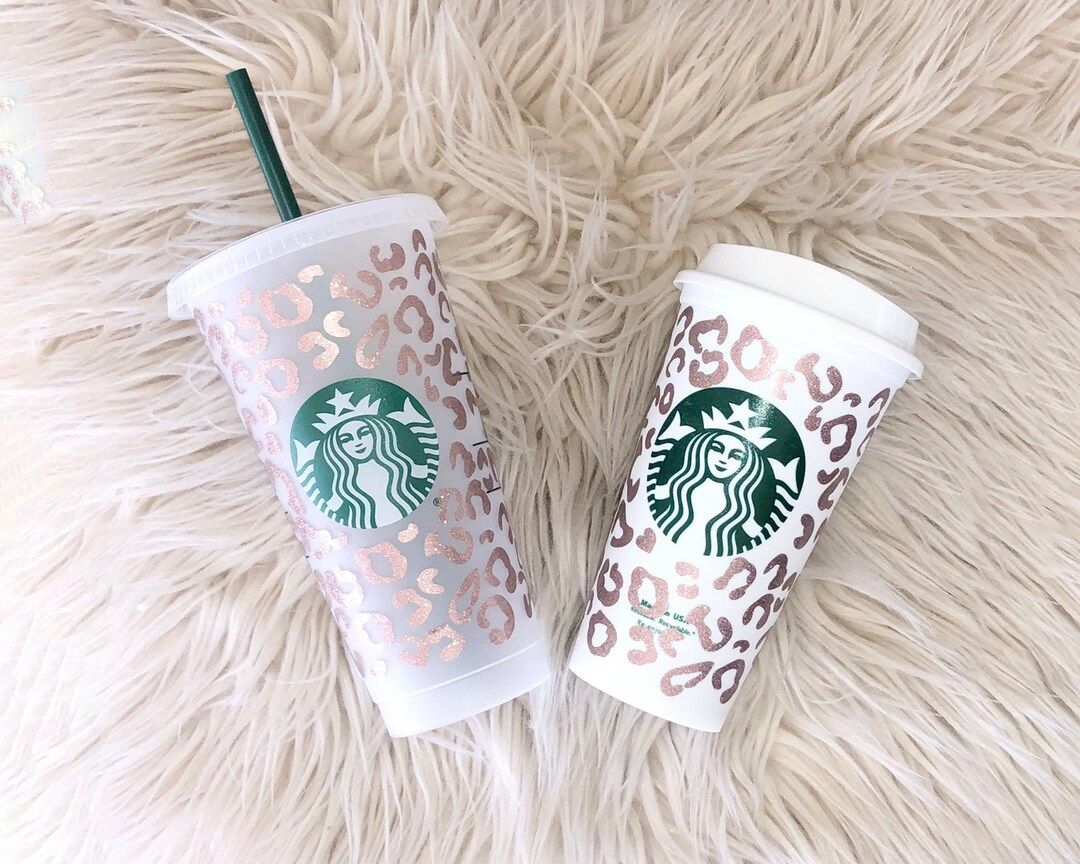 Cheetah Reusable Starbucks Venti Cold Cup / Grande Hot Cup! Leopard Reusable cup, Teacher Gift, M... | Etsy (US)