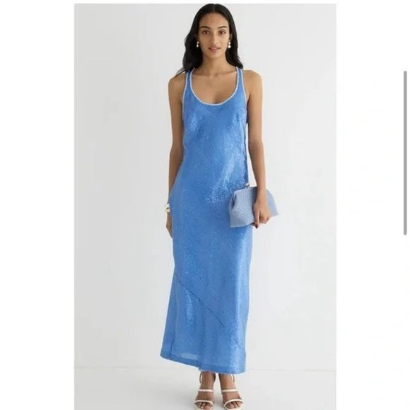 New J Crew Collection Limited-edition Alicia Sequin Racerback Slip Dress P4220 | Poshmark