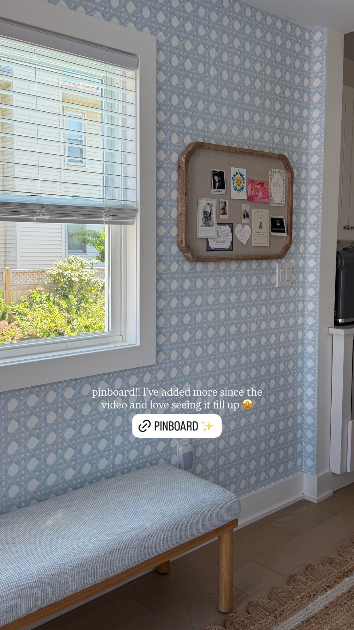 [4/27/26] Loving this space!! Everything is from @Wayfair linking all below. #Ad #Wayfair #WayfairPartner 

• Upholstered Bench is currently on sale for 30% off ($99!) and comes in other colors! 
• Jute/Sisal Runner is 35% off 

#LTKHome