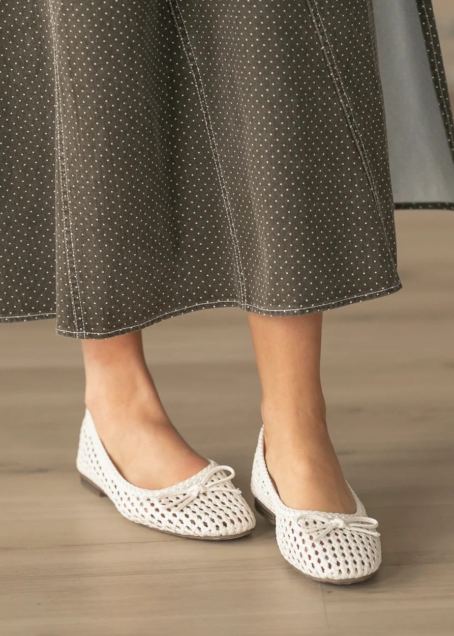 Square Toe Ballet Flats | Lattice Black | Inherit Co. | Inherit Clothing Co.