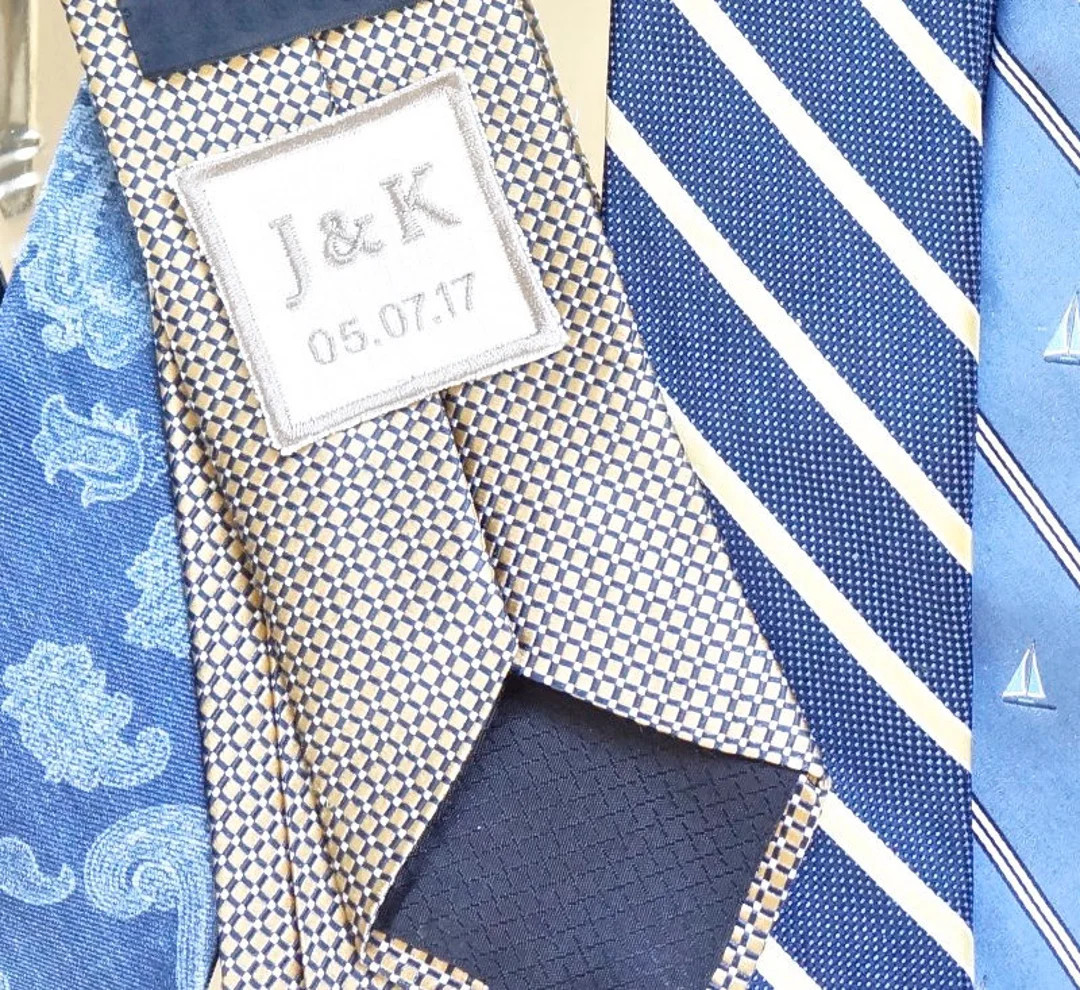 Custom Monogram Embroidered Men's Tie Patch - Etsy | Etsy (US)