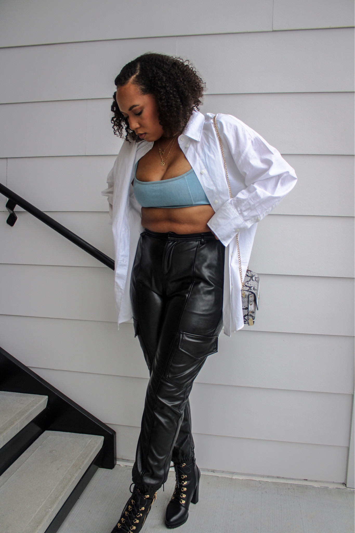 Leather pants style, leather pants, black outfit, oversized button up, white button up, white over shirt, white button down, date night outfit, 

#LTKSeasonal #LTKstyletip #LTKbeauty