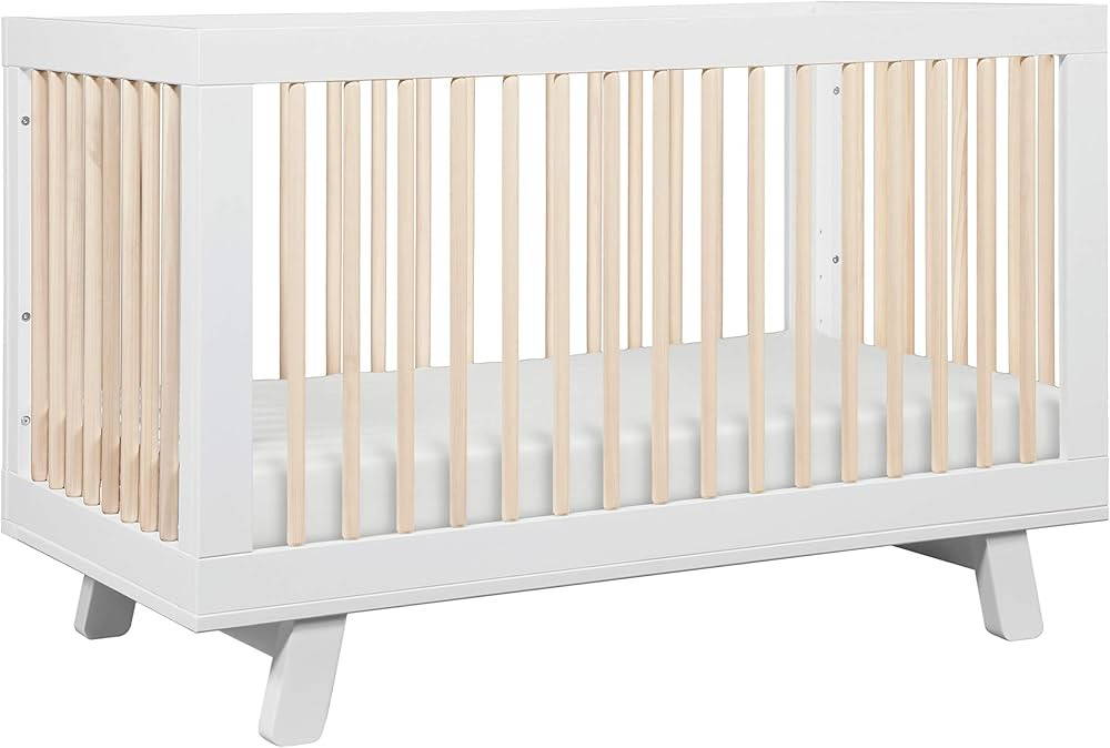 Babyletto Hudson 3-in-1 Convertible Crib with Toddler Bed Conversion Kit in White and Washed Natu... | Amazon (US)