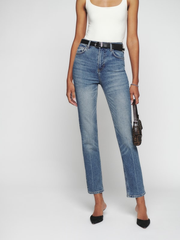Liza Ultra High Rise Slim Straight Jeans | Reformation (Global)