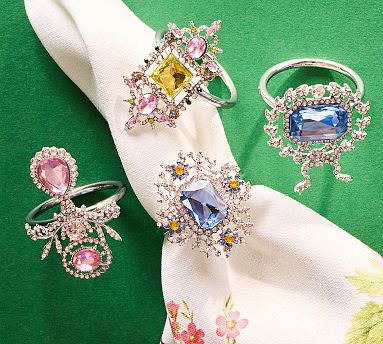 Cynthia Rowley You're a Gem Napkin Rings - Mixed Set of 4 | Pottery Barn (US)
