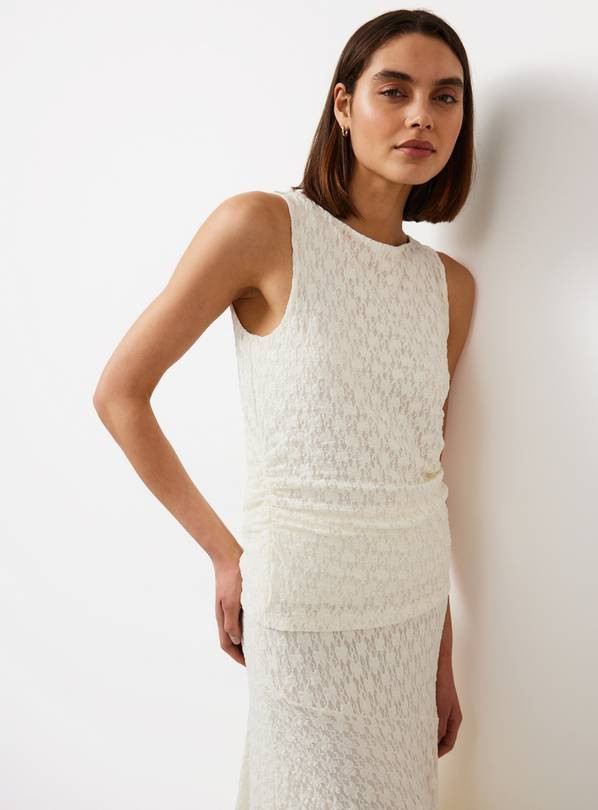 Cream Ruched Side Sleeveless Co-ord Top 16 | Tu Clothing