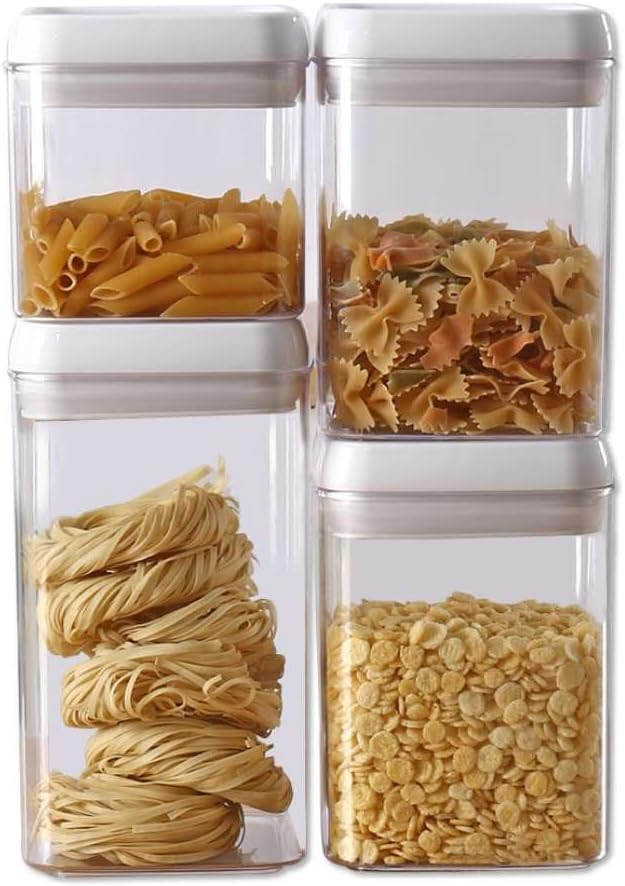 Easy Lock Airtight Kitchen Storage Containers 4pc (XL,L,M) Size Set Plastic Canisters With Vacuum... | Amazon (US)