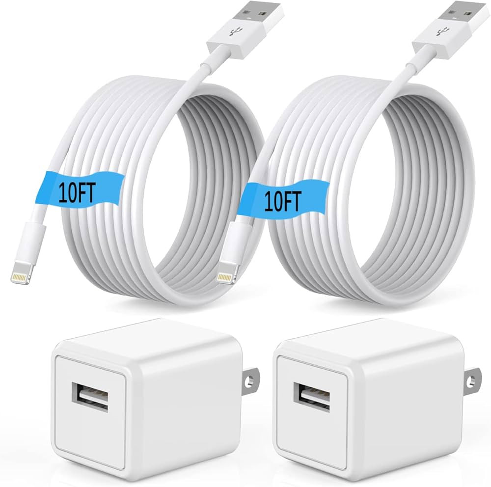 (Apple MFi Certified)iphone charger 10ft,2Pack 10 Foot Long Data Syncing Charging Lightning Cord ... | Amazon (US)